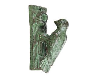 HOMESCAPES Woodpecker Door or Gate Knocker Antique Style Brown Cast Iron
