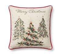 Homescapes Woven Christmas Trees Cushion With Cover, 45X45Cm