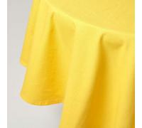 Homescapes Yellow Cotton Round Tablecloth 178 Cm