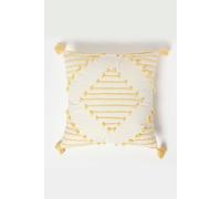 Yellow Geometric Tassel Cotton Cushion 45 x 45 cm