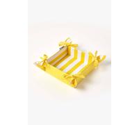 Homescapes Yellow Striped Reversible Bread Basket Yellow