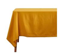 Plain Cotton Tablecloth, 137cm x 178cm Homescapes Mustard One Size