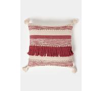 Homescapes Zadar Handwoven Fringed Red Kilim Cushion Red 45cm x 45cm