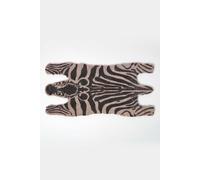 HOMESCAPES Zebra Shape Coir Door Mat Animal Print with Rubber Non-Slip Black and White Indoor and Outdoor Doormat