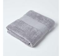 HOMESCAPES Luxury Grey Soft 100% Supima Cotton Bath Sheet Zero Twist Super Absorbent & Fluffy 550 GSM Thick Plain Grey Extra-Large Jumbo Towel