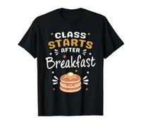 Homeschool Back to School Class Starts After Breakfast Value Graphic T-Shirt, Men, Black, S