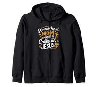 Homeschool Mom Caffeine & Jesus Coffee Lover Teacher Mom Zip Hoodie