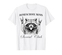 Homeschool Mom Funny Raccoon Homeschooling Mama Life Value Graphic T-Shirt, Men, White, L