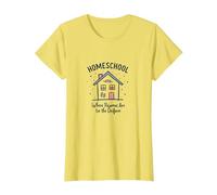 Homeschool Mom: Pajamas are The Uniform Funny Quote T-Shirt, Women, Lemon, L