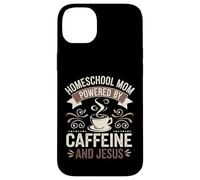 Homeschool Mom Powered by Caffeine and Jesus for Teacher Mom Case for iPhone 14 Plus