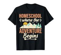 Homeschool Where The Adventure Begins Mountain T-Shirt