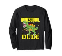 Homeschooling Dude Dinosaur Homeschool Student Kids Long Sleeve T-Shirt