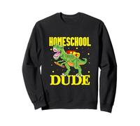 Homeschooling Dude Dinosaur Homeschool Student Kids Sweatshirt