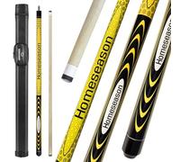 HomeSeason 58" Pool Cue Stick 19.5oz Cue Sticks Professional Low Deflection Billiard Pool Sticks 13mm Tip with Leather Bag for Home Bar Adults Pro Player