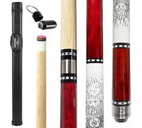 HomeSeason 58in Pool Cue Stick Canadian Maple Wood 13mm Tip - 18oz Perfect for Precision Play, Low Deflection Pool Cue for Enhanced Accuracy with Cue Case