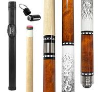 HomeSeason 58in Pool Cue Stick Canadian Maple Wood 13mm Tip - 20oz Perfect for Precision Play, Low Deflection Pool Cue for Enhanced Accuracy with Cue Case