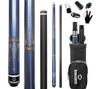 HomeSeason Fiber Glass Pool Cue Stick 58" Billiard Cue Sticks 19oz Professional Competition Low Deflection Pool Sticks with Cue Case 3/8 * 8 Pin Joint 13mm Leather Tip