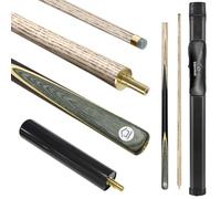 HomeSeason Snooker Cue Stick 18oz 1/2 Jointed 57in Pool Cue, with Extension Leatherette Cue Bag, Durable Ash Wood Billiards Cue