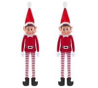 Homesecret Naughty Eelf on the Shelf Boy & Girl Set 12 Inch | Soft Plush Elves with Vinyl Face Hook & Loop Grip Hands|Christmas Eelf on the Shelf Girl Doll & boy Santa's Little Style Toys