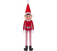 Homesecret Naughty Eelf on the Shelff | Adorable Girl & Boy Eelf on the Shelff Figurine, Charming Red Long Leg Soft Body with Hat, Santa’s Little Helper Inspired Christmas Decoration (Boy)