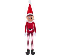 Homesecret Naughty Eelf on the Shelff | Adorable Girl & Boy Eelf on the Shelff Figurine, Charming Red Long Leg Soft Body with Hat, Santa’s Little Helper Inspired Christmas Decoration (Girl)