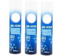 Homesecret Pack of 3 De-icer Spray For Car 600ml | Deicer Car Windscreen Spray Fast Acting Melts Ice and Frost Quickly For Windows/Mirrors | Operates at -20°c and Prevents Re-Freezing.