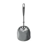 HOMESHOPA 1 Pack Grey Round Toilet Brush with Holder, Soft Flexible Bristles, Deep Clean Bathroom Accessory with Durable Plastic Handle, Hygienic Household Essential