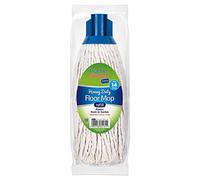 HOMESHOPA 1 Pack Mop Heads Replacement, 14 Size Blue Colour Coded Self Threading Plastic Push in Socket Refill Head, Super Absorbent Wet & Dry Floor Cleaning for Domestic & Commercial Use