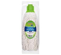 HOMESHOPA 1 Pack Mop Heads Replacement, 18 Size Green Colour Coded Self Threading Plastic Push in Socket Refill Head, Super Absorbent Wet & Dry Floor Cleaning for Domestic & Commercial Use