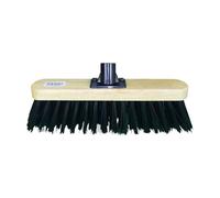 HOMESHOPA 12 Inch Stiff Black PVC Varnish Indoor Outdoor Sweeping Broom Head, Heavy Duty Cleaning Brush for Any Surface Wooden Floor Decking and Paving Slabs