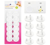 HOMESHOPA 12 Pack Plug Socket Covers UK, Baby Proofing Safety Socket Protector, Tight Fit Waterproof White Electric Outlet Cover for Child Safety