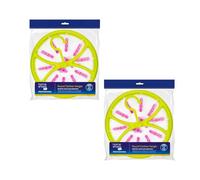 HOMESHOPA 2 Pk Green/Pink Round Sock Dryer with 12 Pcs Pegs 360°Rotating Hook, Laundry Clothes Drying Plastic Rack, Wind-proof Washing Line Underwear, Shoe Insoles Baby Clothes Drying Hanger Portable