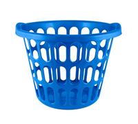 HOMESHOPA 20 Litre Blue Plastic Laundry Basket, Tall, Flexible, Durable & Spacious Open Ventilation Hamper, Lightweight & Easy to Carry, Ideal for Clothes Storage Organisation