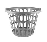 HOMESHOPA 20 Litre Grey Plastic Laundry Basket, Tall, Flexible, Durable & Spacious Open Ventilation Hamper, Lightweight & Easy to Carry, Ideal for Clothes Storage Organisation