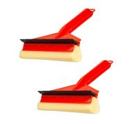 HOMESHOPA 2pk 2 In 1Double Sided Window Cleaning Squeegee with Rubber Blade & Foam Sponge, Compact Glass Window Wiper, Multipurpose Cleaning Tool, Scrubber for Car, Home, Glass, Shower Doors