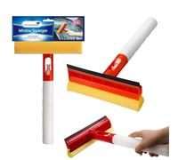 HOMESHOPA 3 in 1 Double-Sided Window Squeegee with Rubber Blade, Sponge, and Spray Bottle - Multipurpose Cleaning Tool with Built-in Microfiber Scrubber for Windows, Car, Home, Glass, Shower Doors