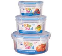 HOMESHOPA 3 Pack Round Food Storage Containers, Airtight Plastic Container Set with lids, Leak Proof, Microwave Freezer Dishwasher Safe, BPA Free, Reusable Stackable Meal Prep Lunch Box