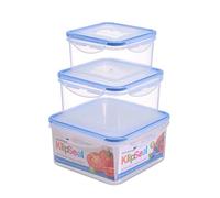 HOMESHOPA 3 Pack Square Food Storage Containers, Airtight Plastic Container Set with lids, Leak Proof, Microwave Freezer Dishwasher Safe, BPA Free, Reusable Stackable Meal Prep Lunch Box