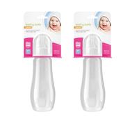 HOMESHOPA 300ml Baby Feeding Bottle, 2 Pack White Easy Grip BPA Free, Plastic Round Shape Milk & Water Bottle, Air Vent 3m+, Anti-Colic Soft Silicone Medium Flow 2 Teats Spill-Proof Infants Utensil