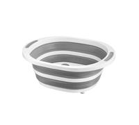 HOMESHOPA 4-in-1 Collapsible Multi-Functional Chopping Board, Grey Foldable Sillicone Washing Up Bowl Vegetable Fruit Strainers Wash Basin Basket, Ice Bucket Sink Bowl Folding Drain Tub, Space Saver