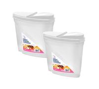 HOMESHOPA 4 Litre Cereal Storage Container, 2 Pack Plastic Dry Food Dispenser, Airtight Flip-Top Lids Box, Easy Pour Spout Canisters, Kitchen Pantry Organiser, Ideal for Cereal, Rice, Pasta & More