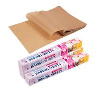 HOMESHOPA 45 Pack Brown Baking Sheets, 37cm x 42cm Pre-Cut Parchment Paper for Kitchen Cooking, Non Stick Unbleached Dual-Sided, Oven Tray Liners, Perfect for Pastries, Grilling, Roasting, Frying