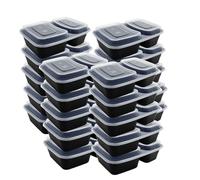 HOMESHOPA 850ml Meal Prep Plastic Containers, 20 Pack 2 Compartments BPA-Free Food Prep Containers with Airtight Lids, Stackable Storage Lunch Boxes, Microwave, Freezer & Dishwasher Safe