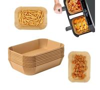 HOMESHOPA Air Fryer Paper Liners 14 x 22 cm Rectangle, 50 Pack Disposable Non-Stick Parchment Paper, Compatible with Ninja, Tefal and More, Food Grade Baking Sheet, Easy Cleanup Baker's Choice