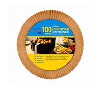 HOMESHOPA Air Fryer Paper Liners 20cm Round, 100 Pack Disposable Non-Stick Parchment Paper, Compatible with Ninja, Tefal and More, Food Grade Baking Sheet, Easy Cleanup Baker's Choice