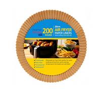 HOMESHOPA Air Fryer Paper Liners 20cm Round 200 Pack Disposable Non-Stick Parchment Paper, Compatible with Ninja, Tefal and More, Food Grade Baking Sheet, Easy Cleanup Baker's Choice