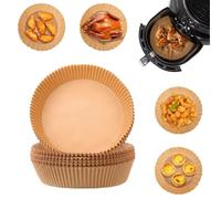 HOMESHOPA Air Fryer Paper Liners 20cm Round, 25 Pack Disposable Non-Stick Parchment Paper, Compatible with Ninja, Tefal and More, Food Grade Baking Sheet, Easy Cleanup Baker's Choice