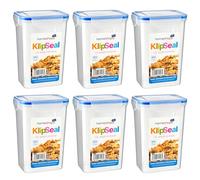 HOMESHOPA Airtight Food Storage Container Set, 6 Pack Kitchen & Pantry Organization, BPA-Free, Plastic Canisters with Durable Lids for Rice Cereal Oats Flour Sugar