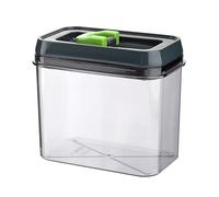 HOMESHOPA Airtight Food Storage Containers with Green Click Seal Lid 1.2 Litres, 1 Pack Clear Plastic Canisters, Kitchen & Pantry Organisation, Durable, Ideal for Pasta Cereal, Flour & Sugar