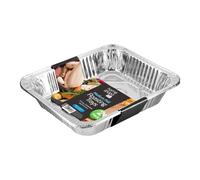 homeshopa Aluminium Foil Trays, 2 Pack Medium Disposable Meal Prep Food Storage Containers, Roasting Trays for Baking Broiling Cooking, Serving, Oven & Freezer Safe, Reusable Catering Takeaway Tin